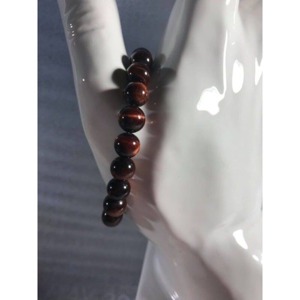 Red Tiger Eye Beaded Stretch Bracelet